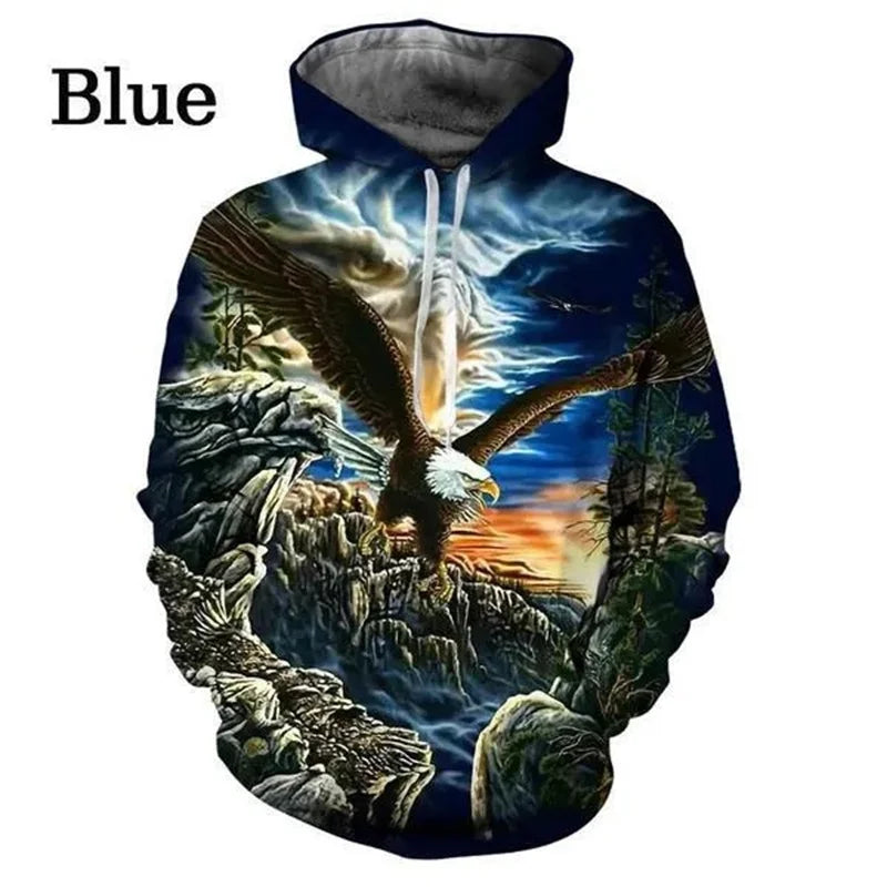 US-Adler-Grafik-Hoodie für Herren, 3D-Weißkopfseeadler-Print, Hoodies für Damen, Pullover, Harajuku-Fashion, Y2K-Tops, Hoody-Sweatshirts
