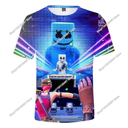 T-shirt 3D natalizia Fortnite, maglietta Battle Royale streetwear per bambini, Victory Game, uomo e donna, T-shirt Harajuku per adolescenti