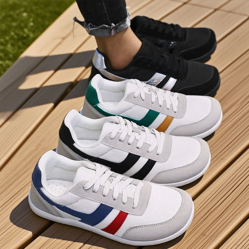Men's tennis shoes with wide toe box, barefoot minimalist breathable comfortable outdoor walking shoes, sports casual blue shoes 2025