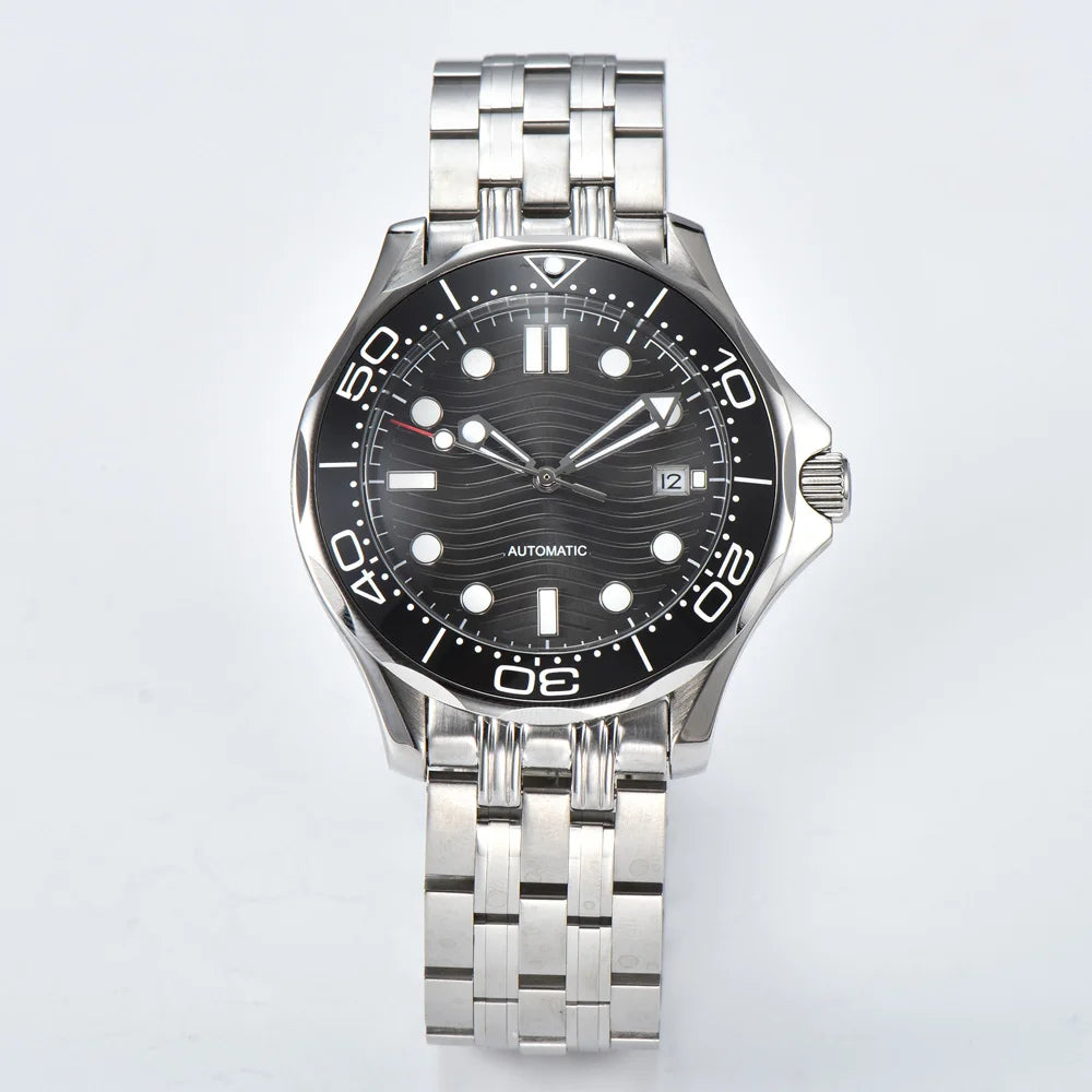 Parnsrpe 2026 New Miyota 8215 Automatic Dive Watch for Men Luxury Sport Green Dial Luminous Sapphire Crystal Date Waterproof Bus