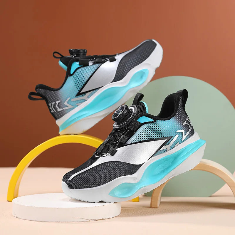 Children's Sneakers Fashion Thick Soft Sole Cushioning Elastic Casual Comfortable Tennis Shoes New Lightweight Mesh Jogging Shoes