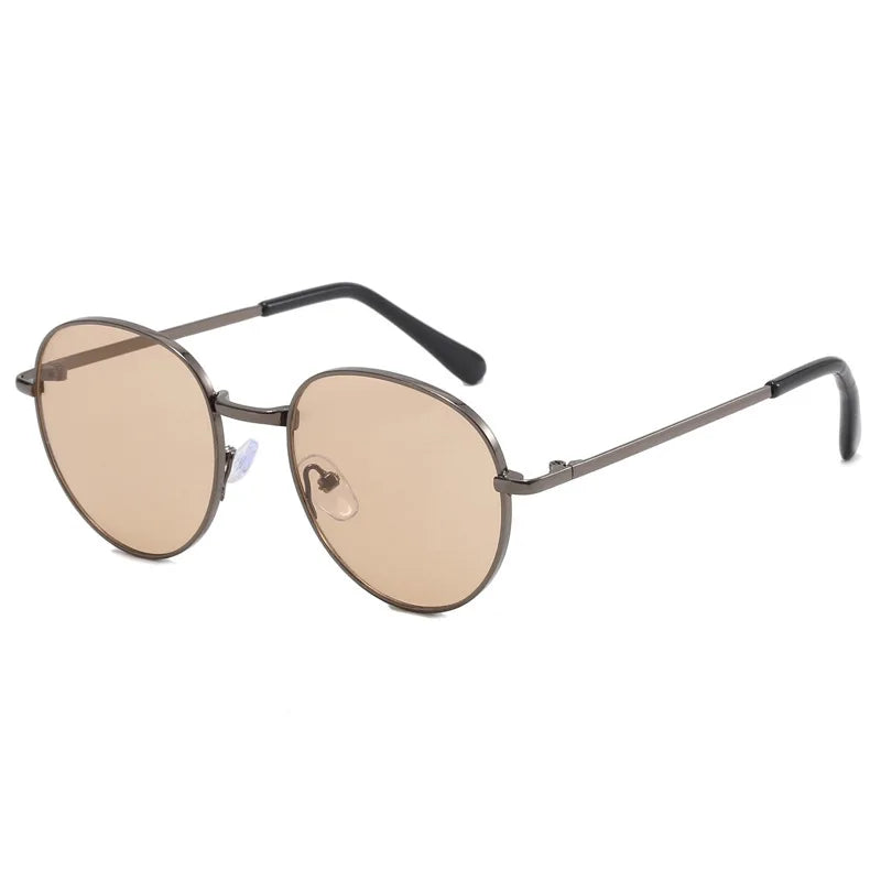 2025 New Straight Metal Sunglasses Boys And Girls, Small Oval Children's Glasses For Babies