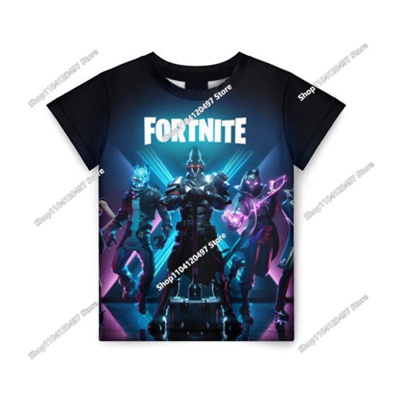 Cartoon Fortnite T Shirt 3D Printed Boys Girls Streetwear Kids Clothes Funny Tshirt O-Neck Summer Tops Birthday Gifts