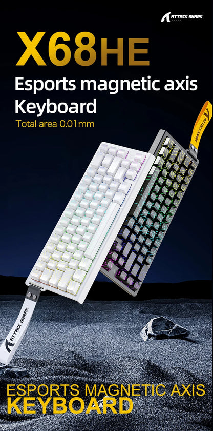 Magnetische Switch-Tastatur ATTACK SHARK X68HE kabelgebunden und FREEWOLF F68 kabelgebunden F68Pro kabellos für Pro-Gaming 8K Hz 0.01mm Rapid Trigger