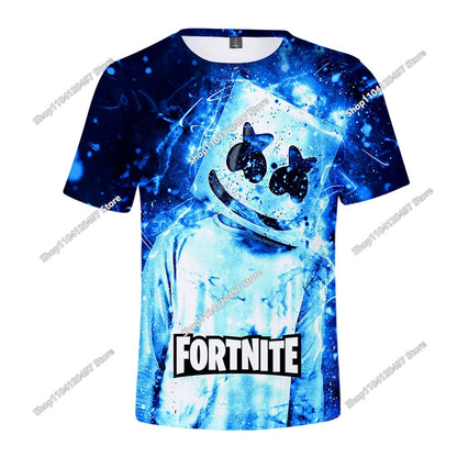 Fortnite 3D Printed Short Sleeve T-Shirt Game Cartoon Print Battle Royale Adult Kid Clothes Kids T-shirt Harajuku T-shirt