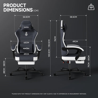 SUKIDA Gaming chair Gamer chair Ergonomic Office Chair Footrest Adjustable Loin & Pillows Gaming Chair