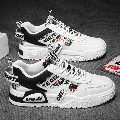 Zapatillas de hombre tipo skate para verano, en cuero, informales y de moda, para exterior, running, deporte, senderismo y tenis, con plataforma, diseño de lujo