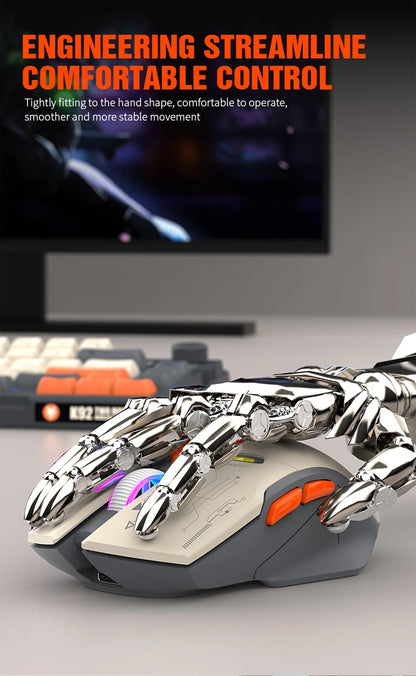 Ratón XUNSVFOX H2 inalámbrico Bluetooth de doble modo con iluminación RGB, para portátil, gaming y oficina, con carga magnética