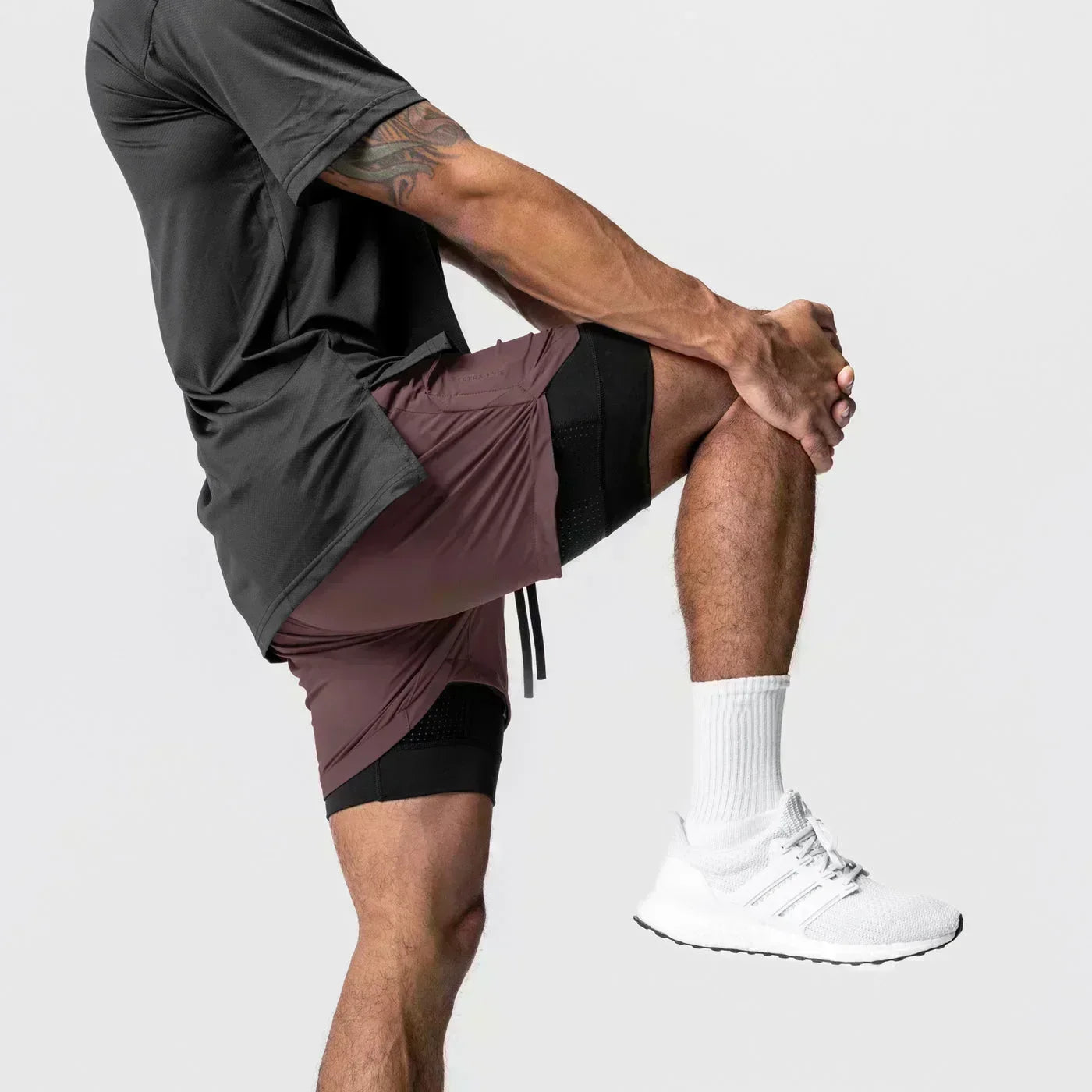 Pantaloncini da palestra da uomo Anime Demon Slayer ad asciugatura rapida, pantaloncini doppio strato 2 in 1, sportswear Y2K estate 2026, streetwear traspirante