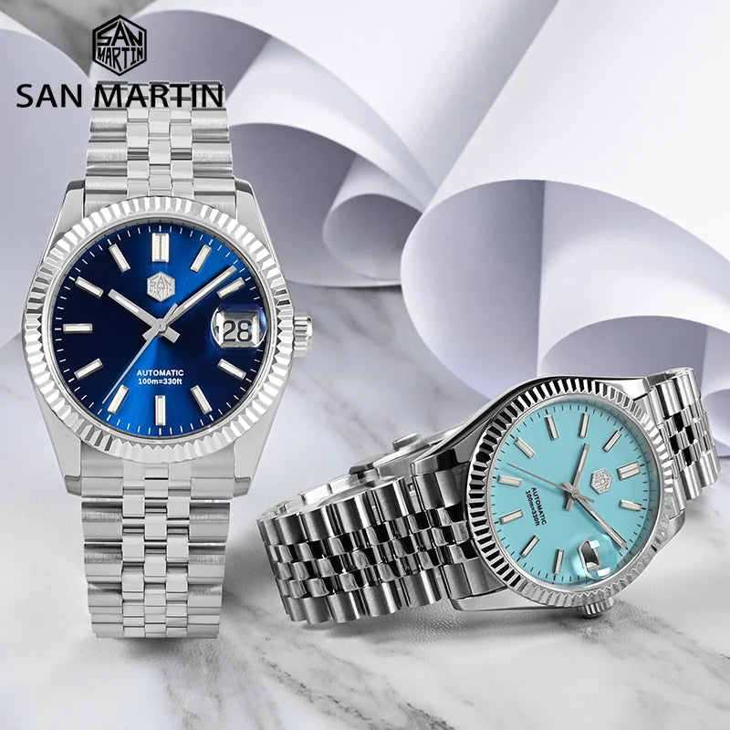 San Martin 36.5mm Men's Dress Watch Top Brand Luxury Automatic Mechanical Fashion Couples Watches Sapphire Waterproof 100m BGW9