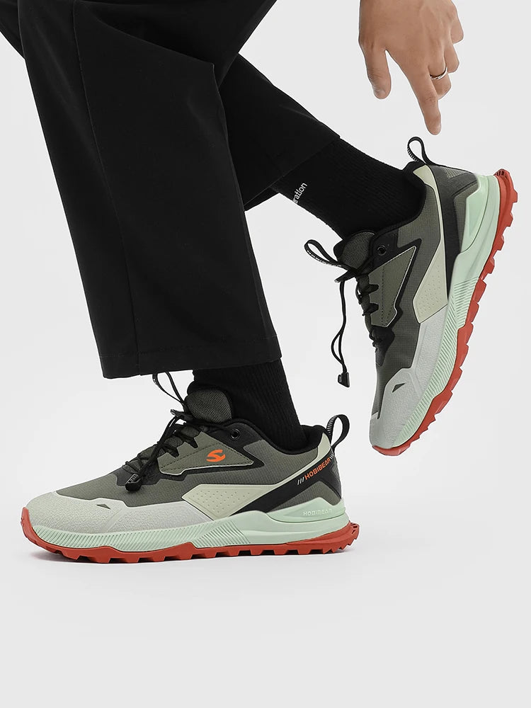 HOBIBEAR Hiking Walking Shoes for Men and Women, Elastic Band, Non-Slip Sneakers, Comfortable Outdoor Travel Running Shoes
