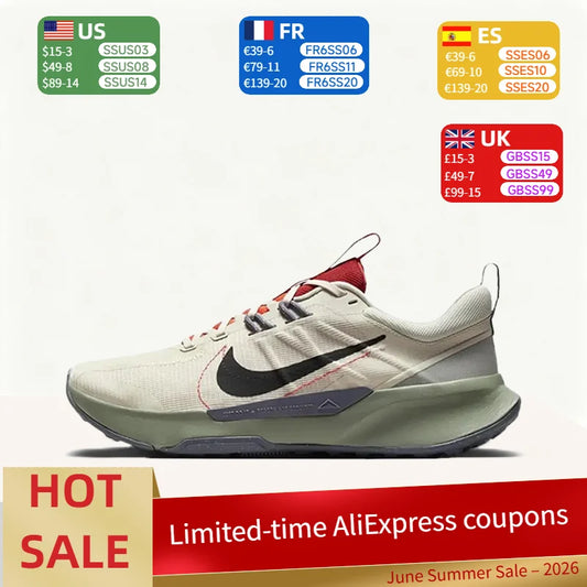Nike Juniper Trail 2: Stylish, Comfortable, Cushioned, and Slip-Resistant Trail Running Shoes for Men – Gray/Green DM0822-102