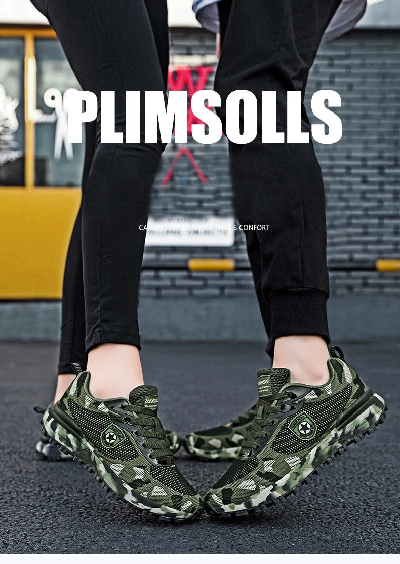 Men’s Camouflage Breathable Sports Shoes Comfortable Non-Slip Soft-Soled Shoes Suitable for Outdoor Activities