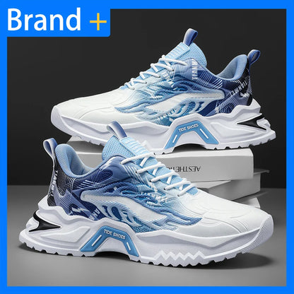 Herren-Sportschuhe, modische Schnürschuhe, vielseitig, rutschfest, mit dicker Sohle, bequeme Freizeit-Laufschuhe für Teenager und Herren, für den täglichen Gebrauch