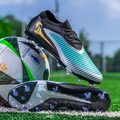 New Men Football Boots Outdoor Sport Boys Long Spikes Non Slip Breathable Match Training Cleats Soccer Shoes Adult Comfortable