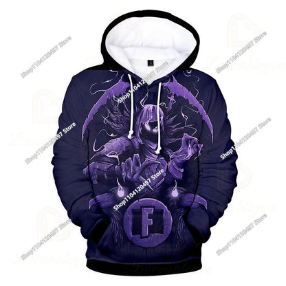 Fortnite-Cosplay-Sweatshirt, 3D-bedruckter Unisex-Gaming-Hoodie, lässige Anime-Kawaii-Jacke, Kinderkleidung, Geschenke