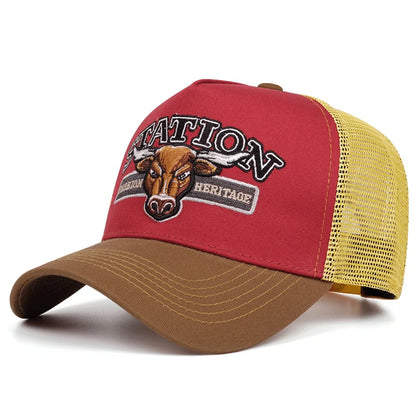 2025 Personalized New STATION Bullhead Truck Hat Men's Skateboarding Hat HipHop Hat Women's Casual Sun Hat Baseball Hat Mesh Hat