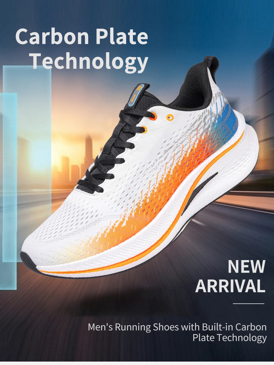 Baasploa Men Jogging Sports Shoes Carbon Plate Professional Cushioning Sneakers Male Outdoor Breathable Non-Slip Running Shoes