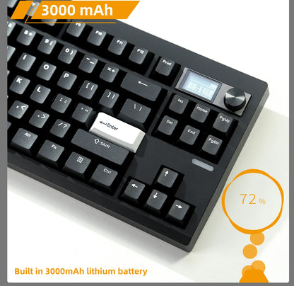 GMK87 Wireless Hot-Swappable Mechanical Keyboard Bluetooth/2.4g With Display Screen and Volume Rotary Button for Games and Work
