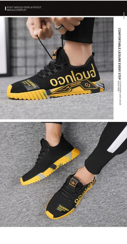 Running Sport Fashion High Top Sneakers Zapatillas De Deporte 2024 Men Casual Mesh Shoes Light Soft Breathable Vulcanized Shoes