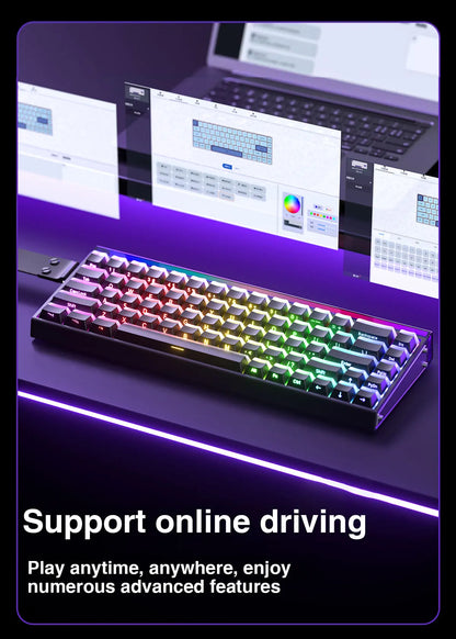 AULA HERO68 HE Tastatur mit Magnetschaltern, Rapid Trigger, 8K Polling Rate, Esports-Gaming-Tastatur, RGB, kabelgebundene mechanische Tastatur