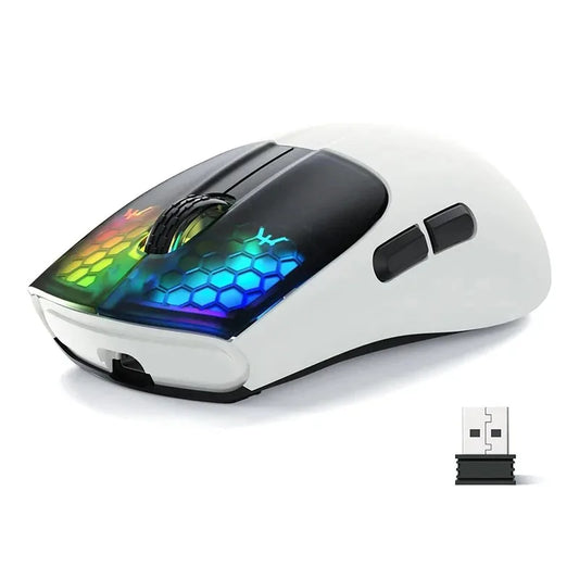 ATTACK SHARK X5 Wireless Gaming Mouse, 49g Tri-Mode Bluetooth Gaming Mouse with PixArt Optical Sensor, RGB Rechargeable Gaming Mouse for PC, Mac & Windows