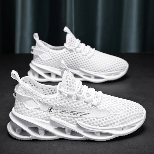 2025 New Summer Sneakers Men Mesh Breathable Running Tennis Shoes Outdoor Sports Tenis Masculino White Casual Walking Shoes size