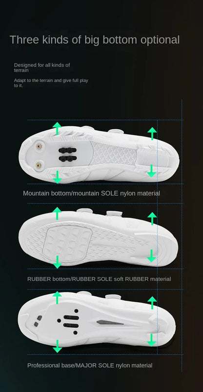 Cycling shoes road bike unisex, HsYixin breathable SPD self-locking non-slip racing road bike shoes flat MTB bicycle sneakers
