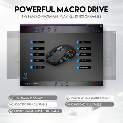 10 key macro programming custom RGB game wired mouse laptop desktop computer wired mouse external