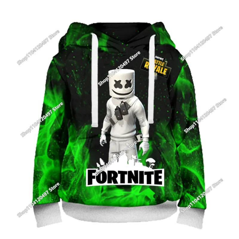 Kinderkleidung Geburtstag Süße Geschenke Fortnite Kinder-Hoodies Battle Royale Jungen Mädchen Anime-Sweatshirt Winter-Pullover-Oberteile für Kinder
