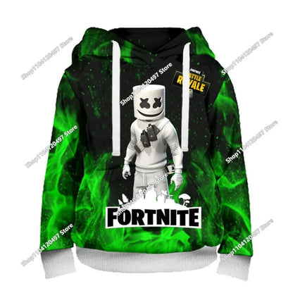 Kinderkleidung Geburtstag Süße Geschenke Fortnite Kinder-Hoodies Battle Royale Jungen Mädchen Anime-Sweatshirt Winter-Pullover-Oberteile für Kinder