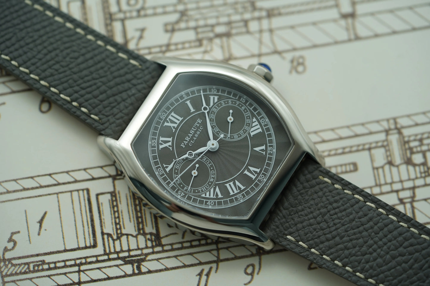 FARASUTE 36mm Luxury Retro Men Quartz Watch VH64 Movement Stainless Steel Sports Fashion Sapphire Glass Waterproof Watch Relogio