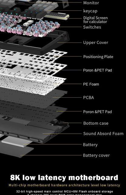Tastiera meccanica wireless SKYLOONG GK104 Pro 100% personalizzata, switch low-noise hot-swap per PC gamer e accessori da ufficio