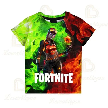 Battle-Royale-T-Shirt Fortnite Victory, T-Shirt für Kinder, Oberteile für Mädchen und Jungen, Harajuku-Shirts, Kinderkleidung 3D, 2025 NEUES DESIGN