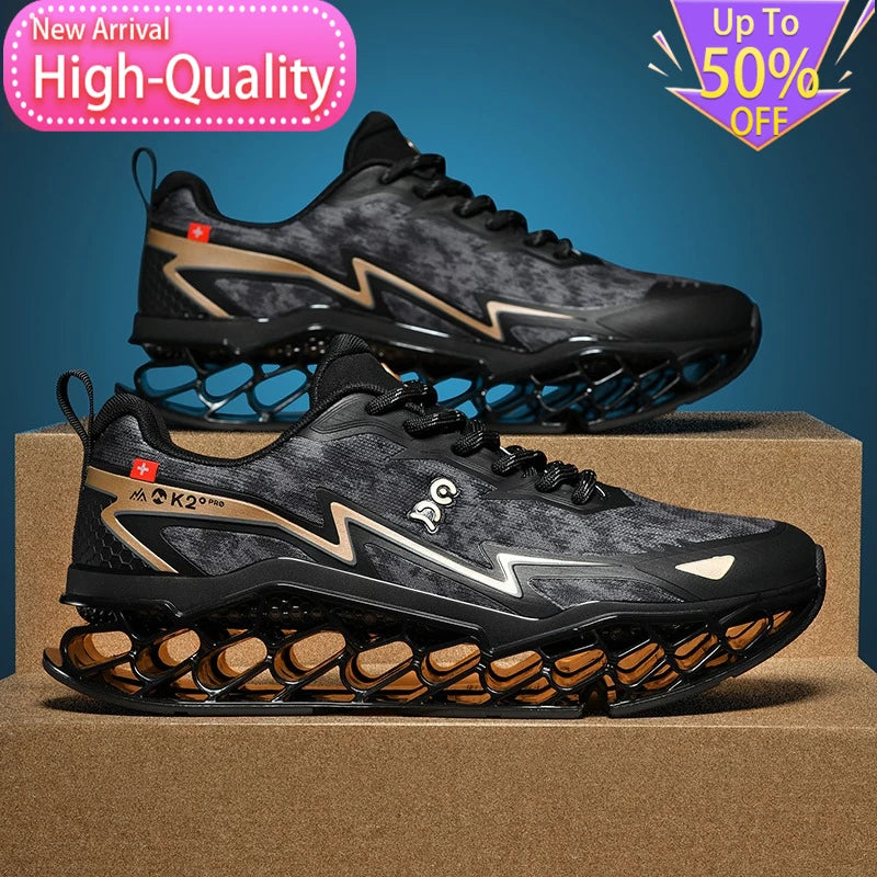2026 New Summer Outdoor Mens Sports Shoes 3D Printed Sole Rebound Lightweight Running Shoes Foot Protection Stable Walking Shoes