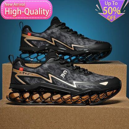 2026 New Summer Outdoor Mens Sports Shoes 3D Printed Sole Rebound Lightweight Running Shoes Foot Protection Stable Walking Shoes