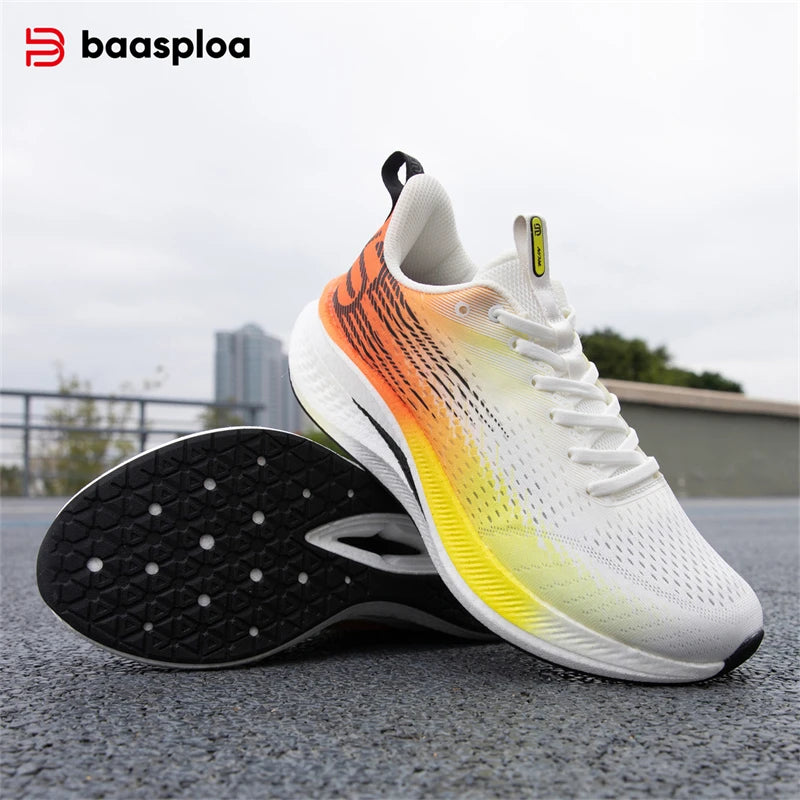 Baasploa Men Jogging Sports Shoes Carbon Plate Professional Cushioning Sneakers Male Outdoor Breathable Non-Slip Running Shoes