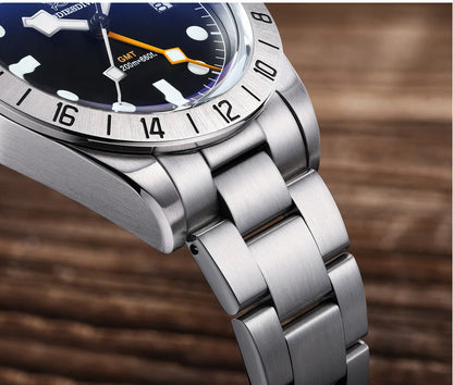 ADDIESDIVE Neue Luxus-Herrenuhr 200 wasserdichte Edelstahl-Quarzuhr BGW9 Super Blue Leucht-GMT-Edelstahluhr