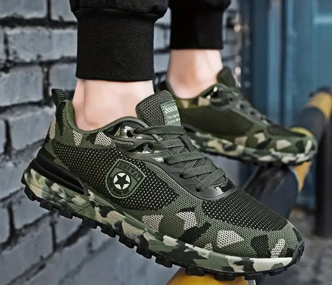 Men’s Camouflage Breathable Sports Shoes Comfortable Non-Slip Soft-Soled Shoes Suitable for Outdoor Activities