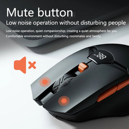 Warvank SX01 kabellose Gaming-Maus mit Smart-Screen-Display, 6-stufiger DPI-Einstellung, 600mAh Akku, leise Bluetooth-Maus fürs Büro