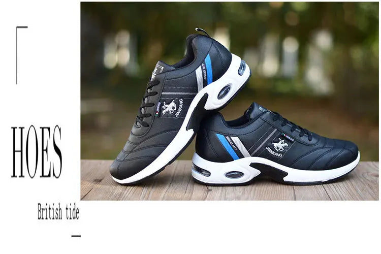 Men's Leather Sneakers Casual Versatile Outdoor Non-slip Running Footwear Fashion Men's Board Shoes Zapatos Homme