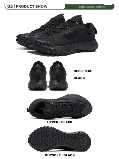 Baasploa Hiking Shoes Men Outdoor Waterproof Camping Resistant Non-Slip Sneakers Casual Lightweight Lace-Up Walking Shoes for Men