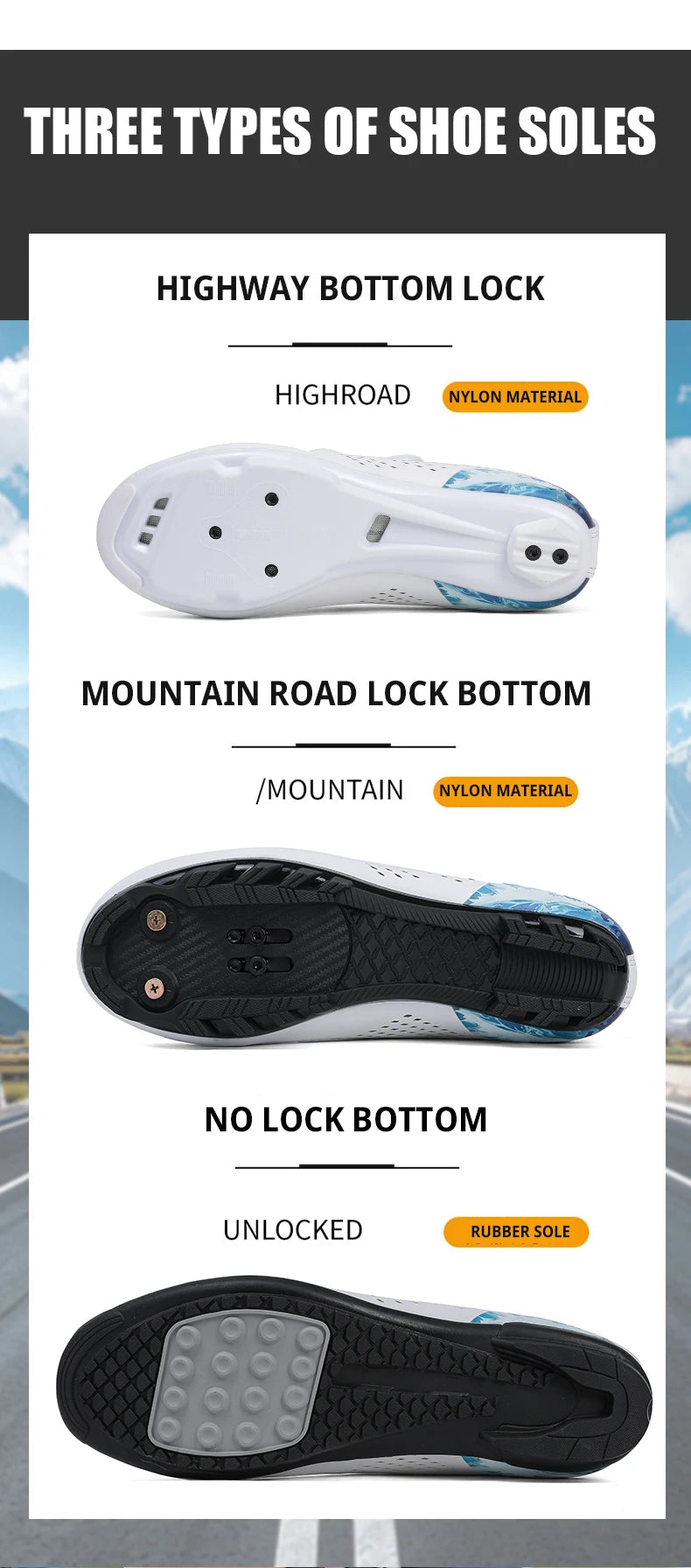Professioanal Men Road Cycling Sneakers Bike Shoes SPD MTB Sole Flat Racing Speed Trail Mountain Bicycle Footwear Pedal Sports