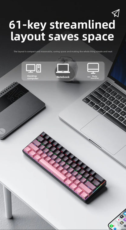 Keyboard Bluetooth Wireless Mechanical keyboards rgb Gamer teclado para tablet mecanico 60% ipad Backlit Mini usb key board
