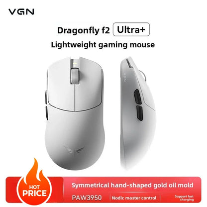 VGN Dragonfly F2 ProMax/Ultra E-Sports-Gaming-Maus 42000DPI 0.125ms für CSGO, Latenz kabelgebunden/kabellos, Dual 8K, 3 Modi, PAW3395/3950