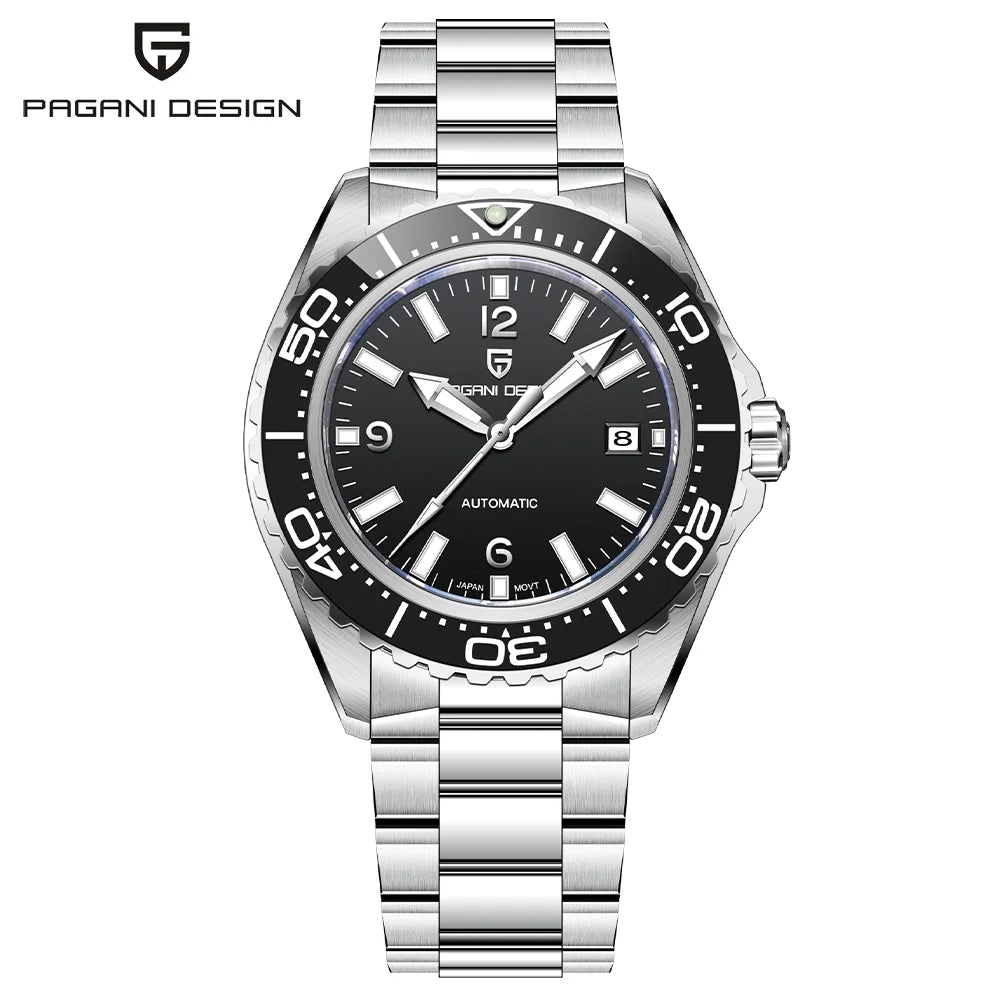 Pagani Design Top Brand New Men's Mechanical Watch Luxury Sapphire Stainless Steel 100m Waterproof Ceramic Bezel Automatic Watch