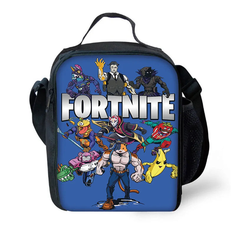 Isolierte große F-FortniteS-Kühltasche für Kinder mit viel Fassungsvermögen, für Jungen, Mädchen und Schüler, für Outdoor-Picknicks, wiederverwendbare Thermo-Lunchbox