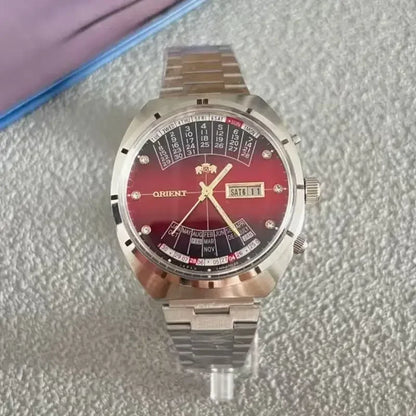 118A Store Orient automatic mechanical unisex watch with large rotating dial, fully functional stainless steel Japanese movement