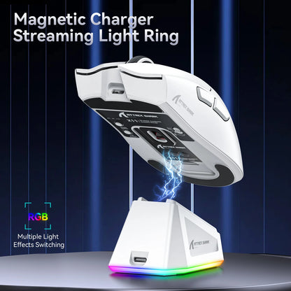 ATTACK SHARK X11 Tri-Mode Lightweight Gaming Mouse with PAW3311, 22000DPI, 400IPS, 40G, 59g, Magnetic Fast Charging, RGB Backlight