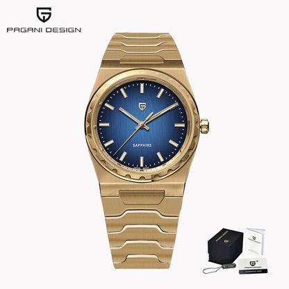 PAGANI DESIGN Men's Quartz Watches Ultra-Thin 7mm Series 37mm Sapphire Stainless Steel Waterproof Watches for Men TMI VJ21